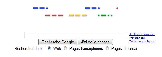 Capture d'écran screenshot logo de Google en alphabet morse